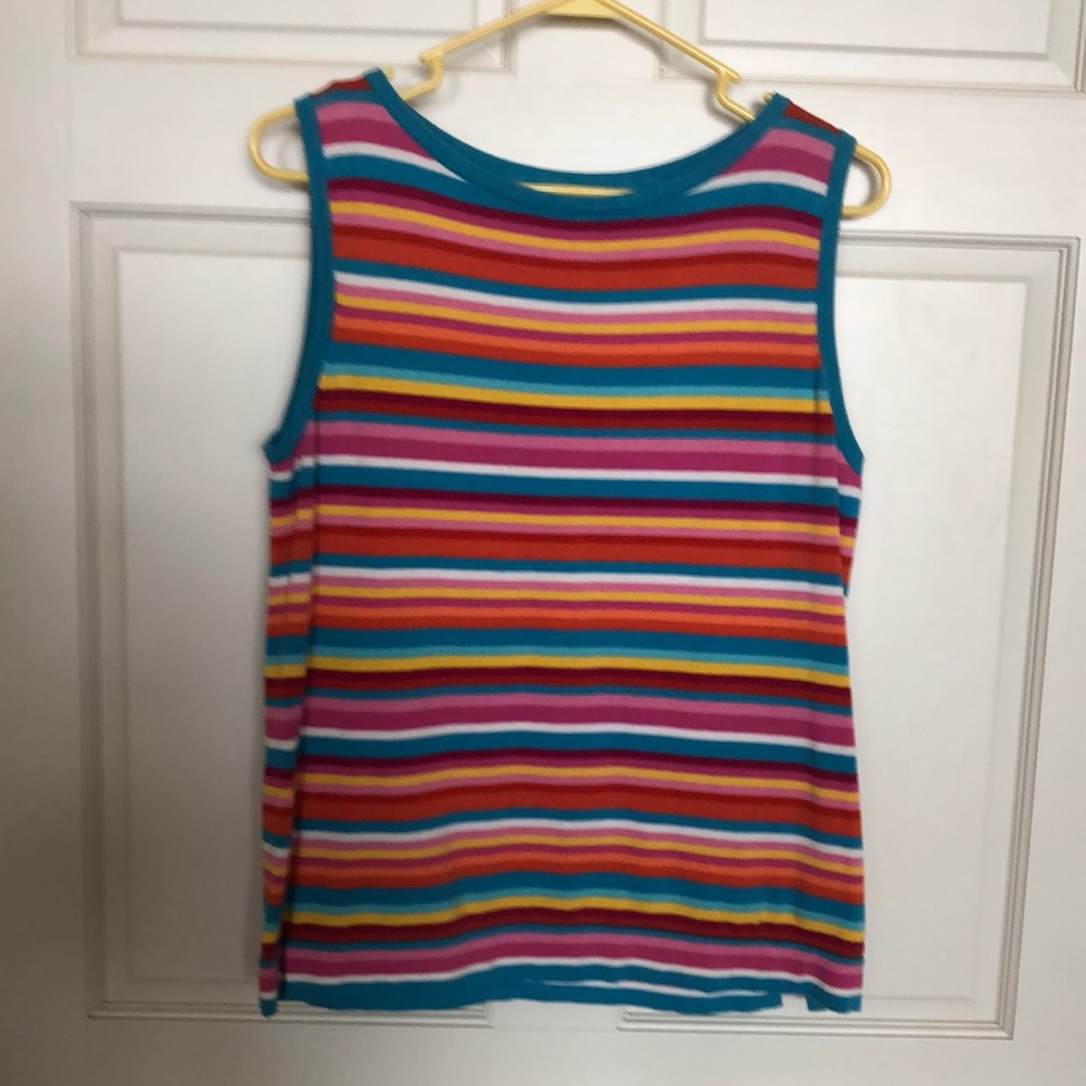Jones new your sport multi color strip tank top size L never worn